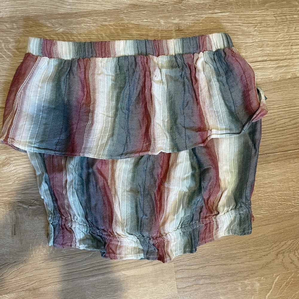 Strapless striped crop top